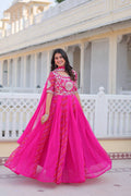 Lehenga Mart Designer Georgette Bandhej Gown & Dupatta