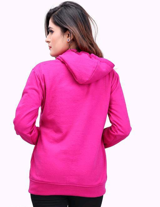 PAVONINE Rani Color Casual Winter Wear Hoodie Sweatshirt For Girls