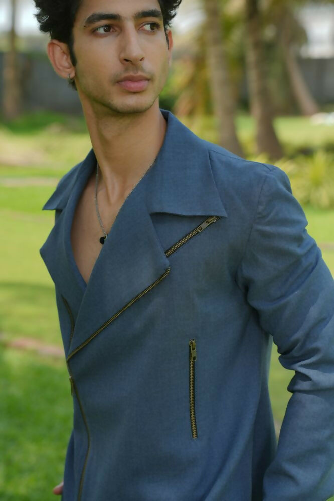 Nebula Verge Denim Blue Shacket by Hilo Design
