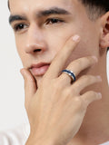 NVR Men's Rhodium Plated Stainless Steel Finger Ring
