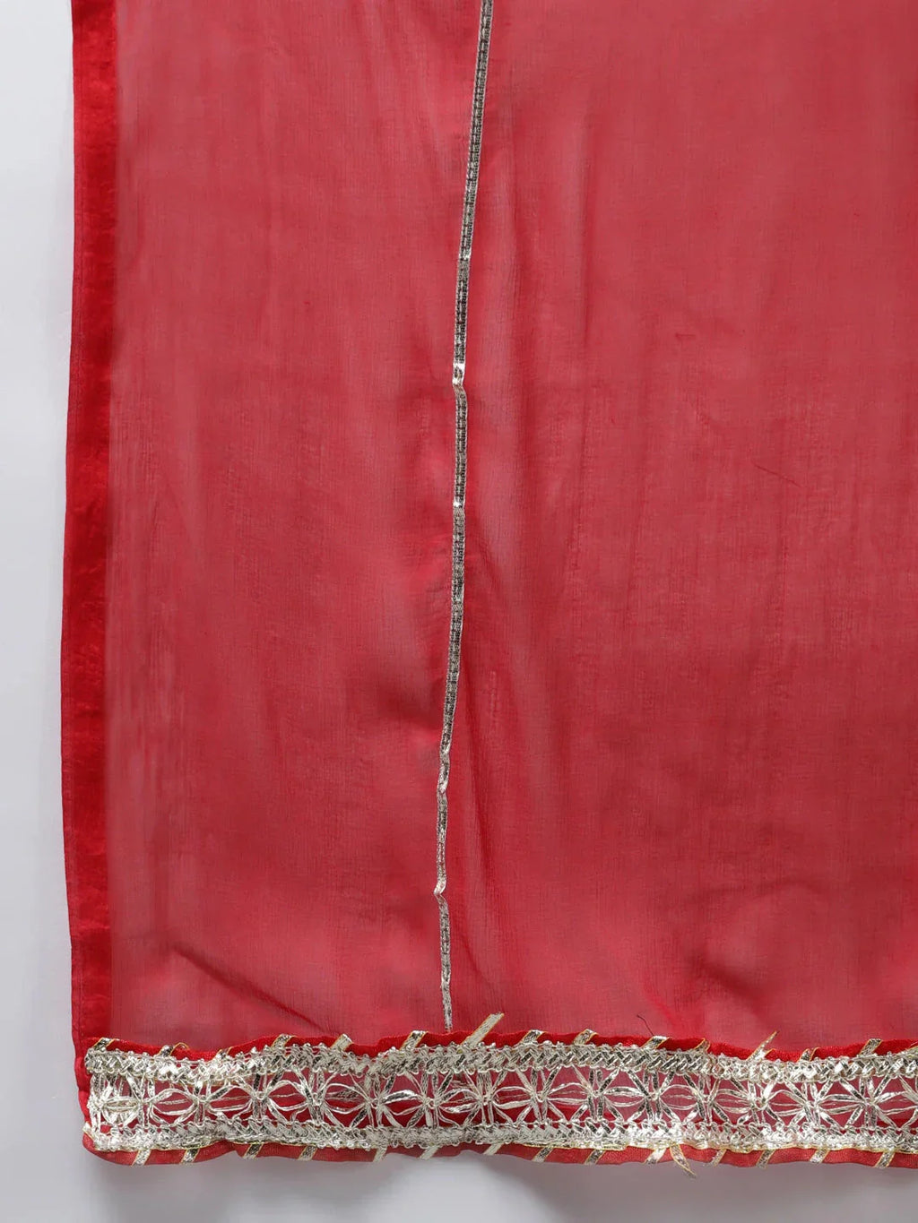 Yufta Red Ethnic Motifs Dupatta Set