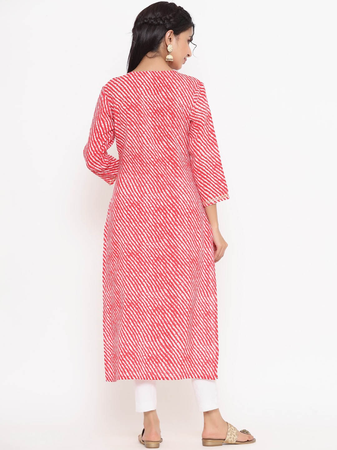 Yufta Red Printed Kurta