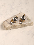Silver-Plated Contemporary Drop Earrings - Ruby Raang
