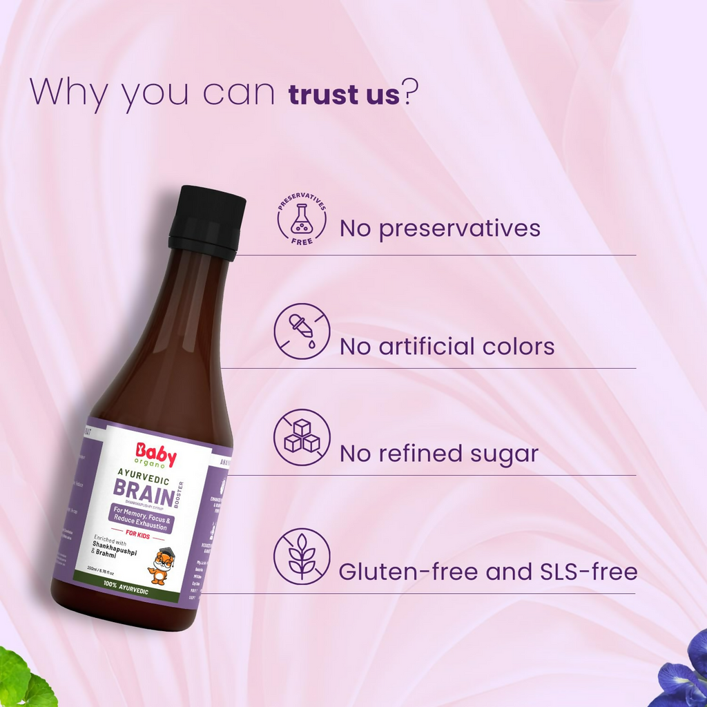 Babyorgano Brain Booster Shankhpushpi Syrup For Kids