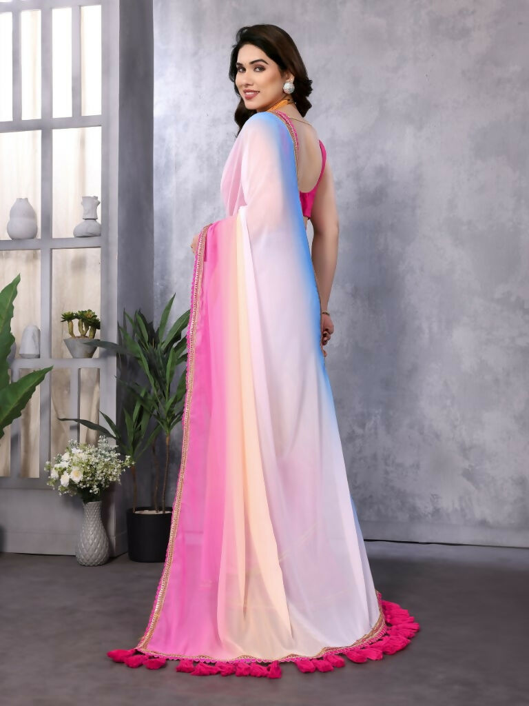 Designer Partywear Multi Georgette Fancy Saree - Kanak