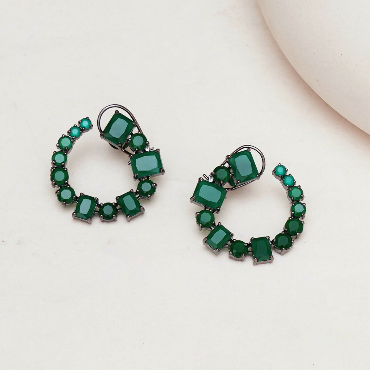 Jade Stud Earrings- Ruby Raang
