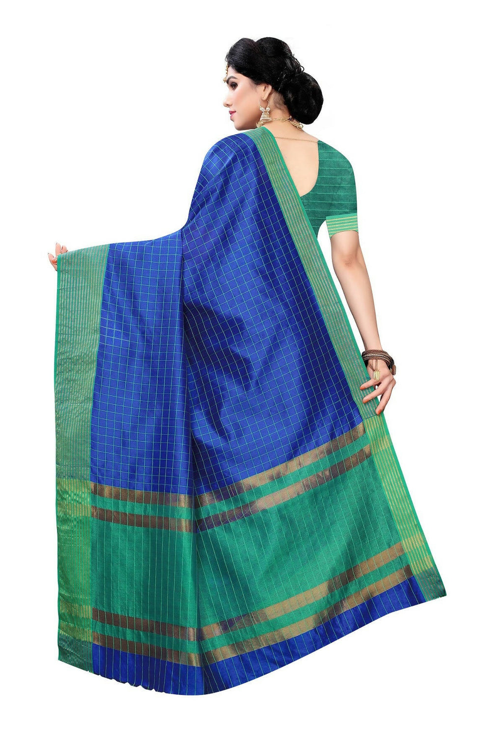 Vamika Blue Cotton Silk Weaving Saree (Manipuri Blue)