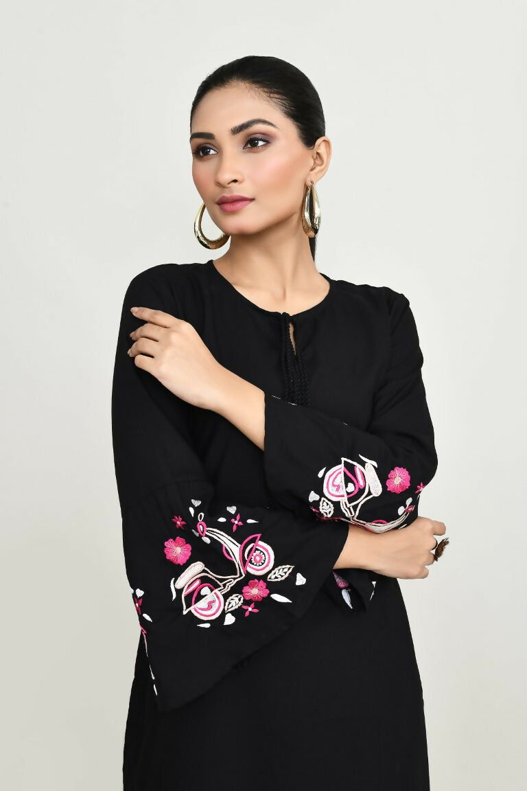 Joban Fashion Black Rayon Kurta Set
