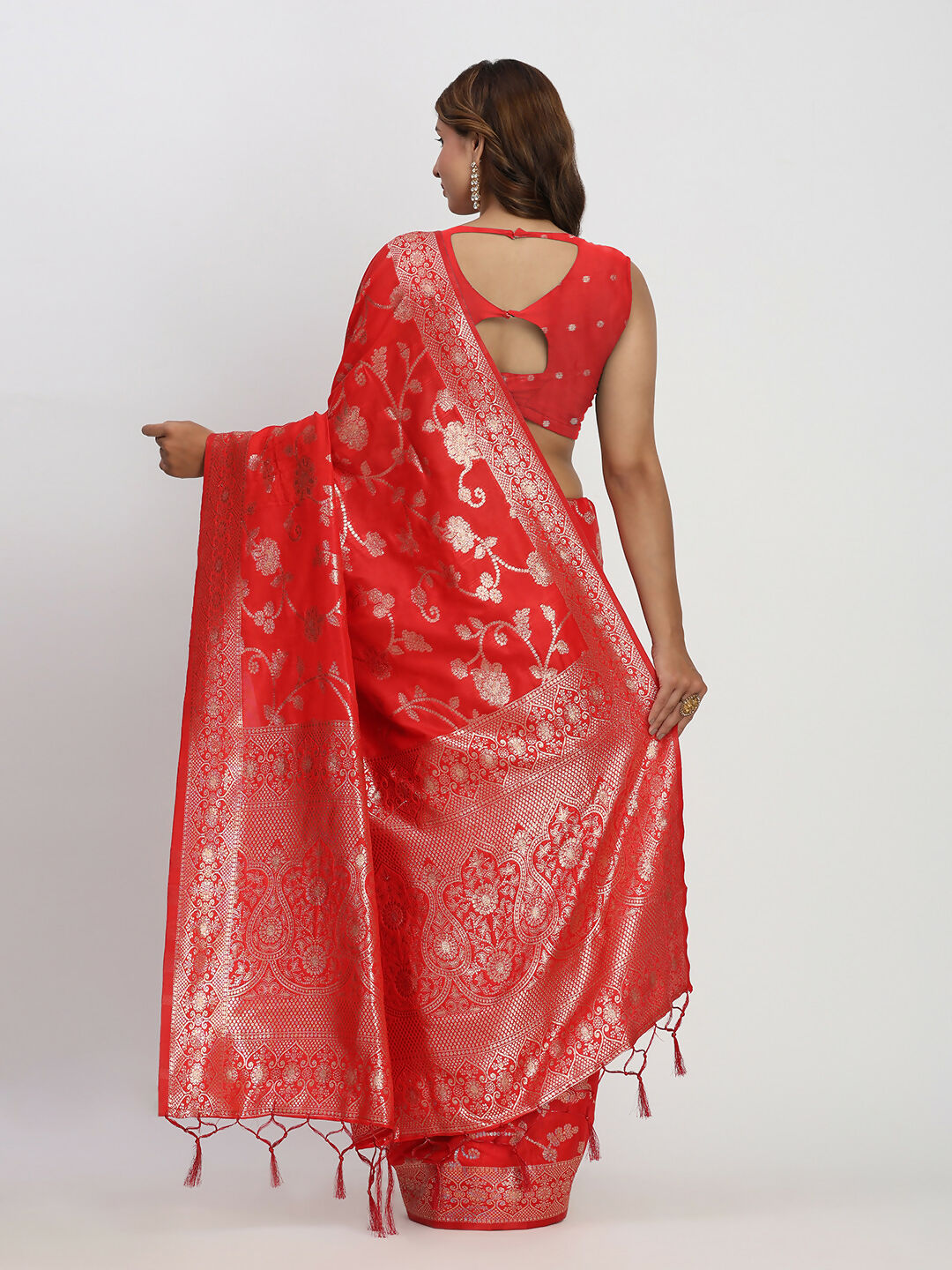 Shree Shyam Fashion Banarasi Silk Red Saree