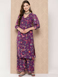 Ahalyaa Women's Traditional wear Kurta Set - Purple