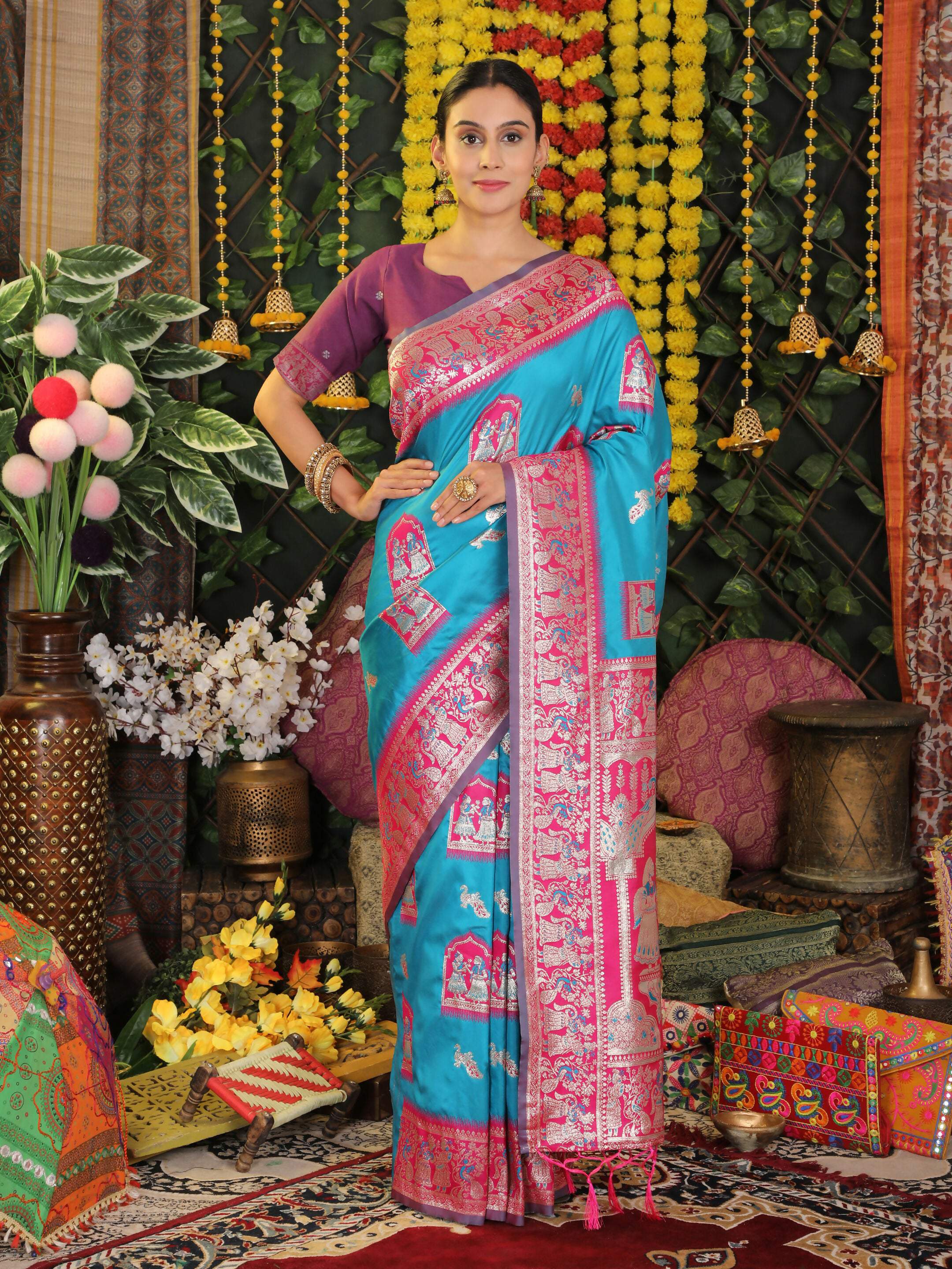 Shree Shyam Fashion Silk Sky Blue Saree