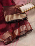 Shree Shyam Fashion Organza Maroon Saree