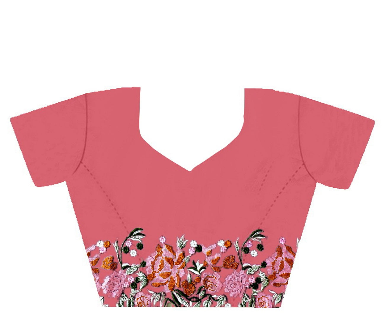 Teeya Creation Gajari Color Soft Glossy Silk Heavy Embroidery Work Saree
