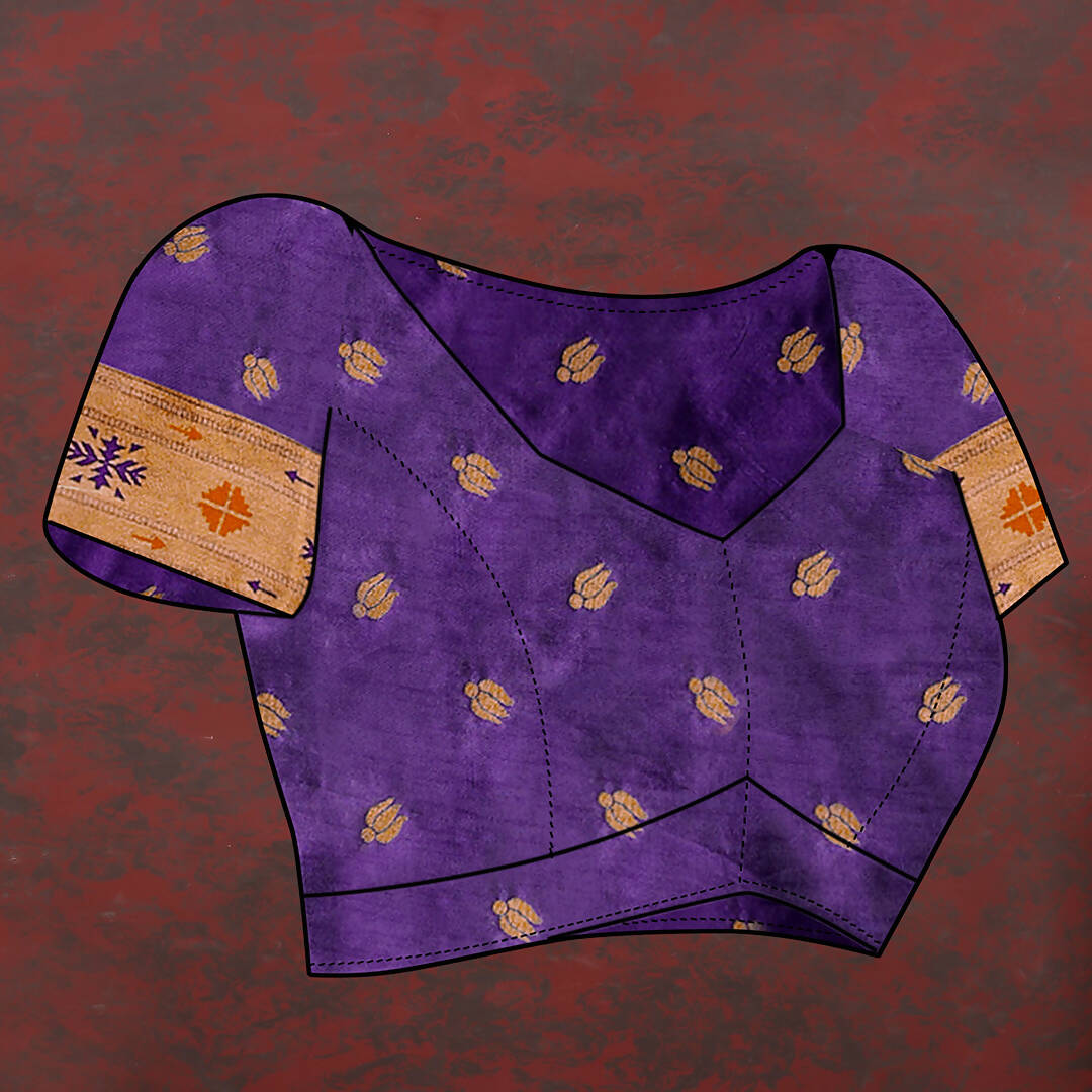Lorenvalley Fashion Purple Soft Paithani Silk Woven Design Copper Zari Meenakari Weaving Saree