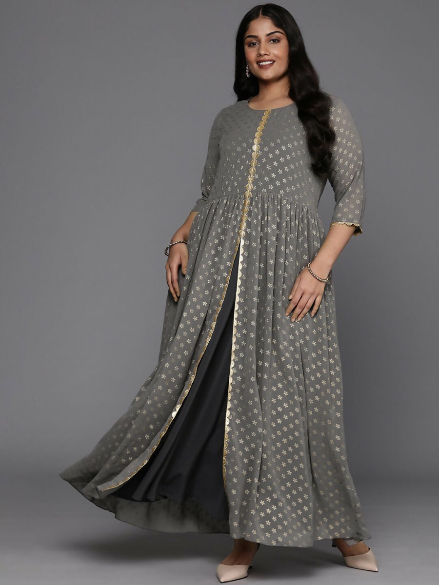 Ahalyaa Women's Traditional wear Ethnic Dress - Grey