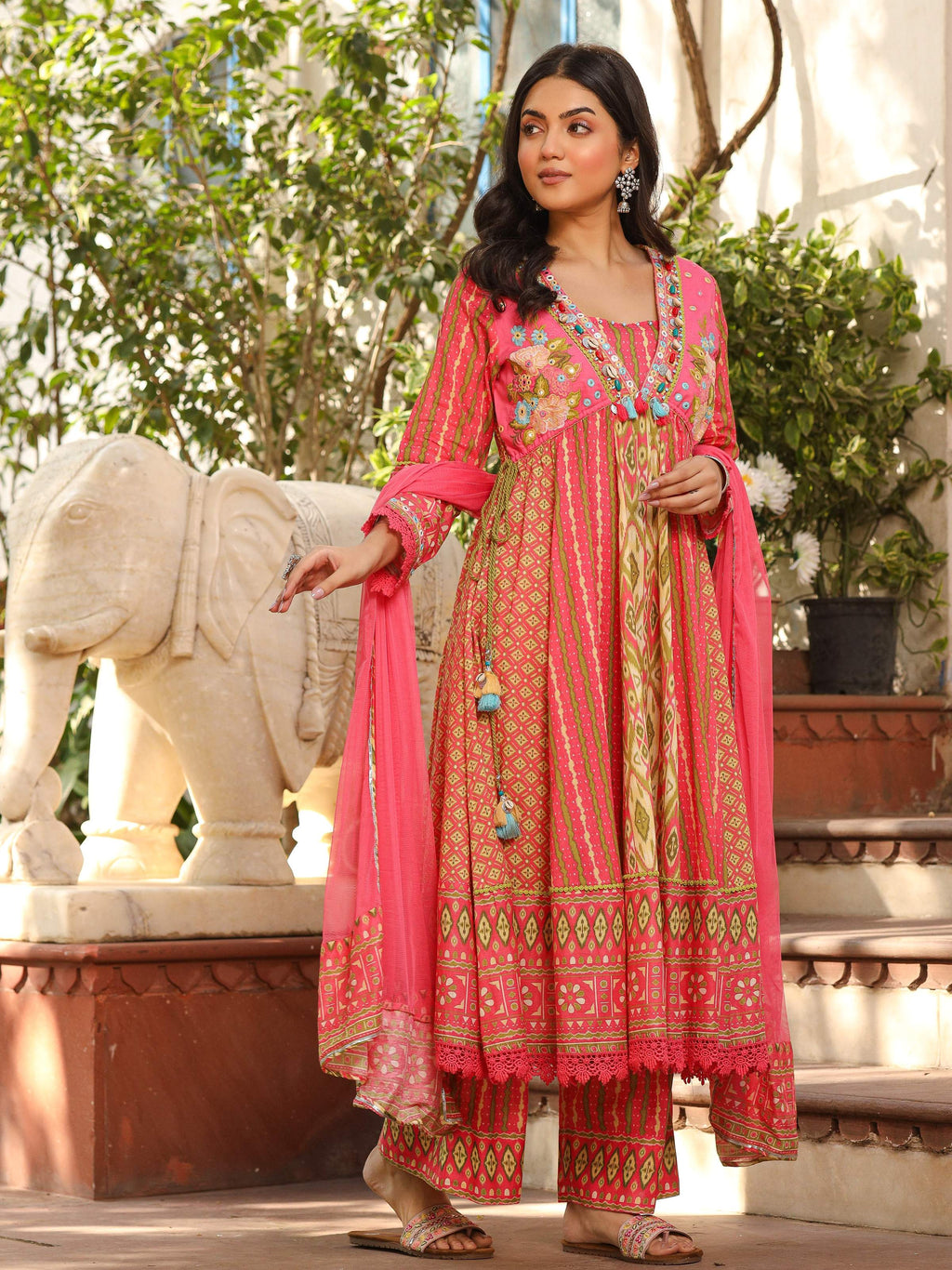 Juniper Women's Green Pure Cotton Printed Kurta Set