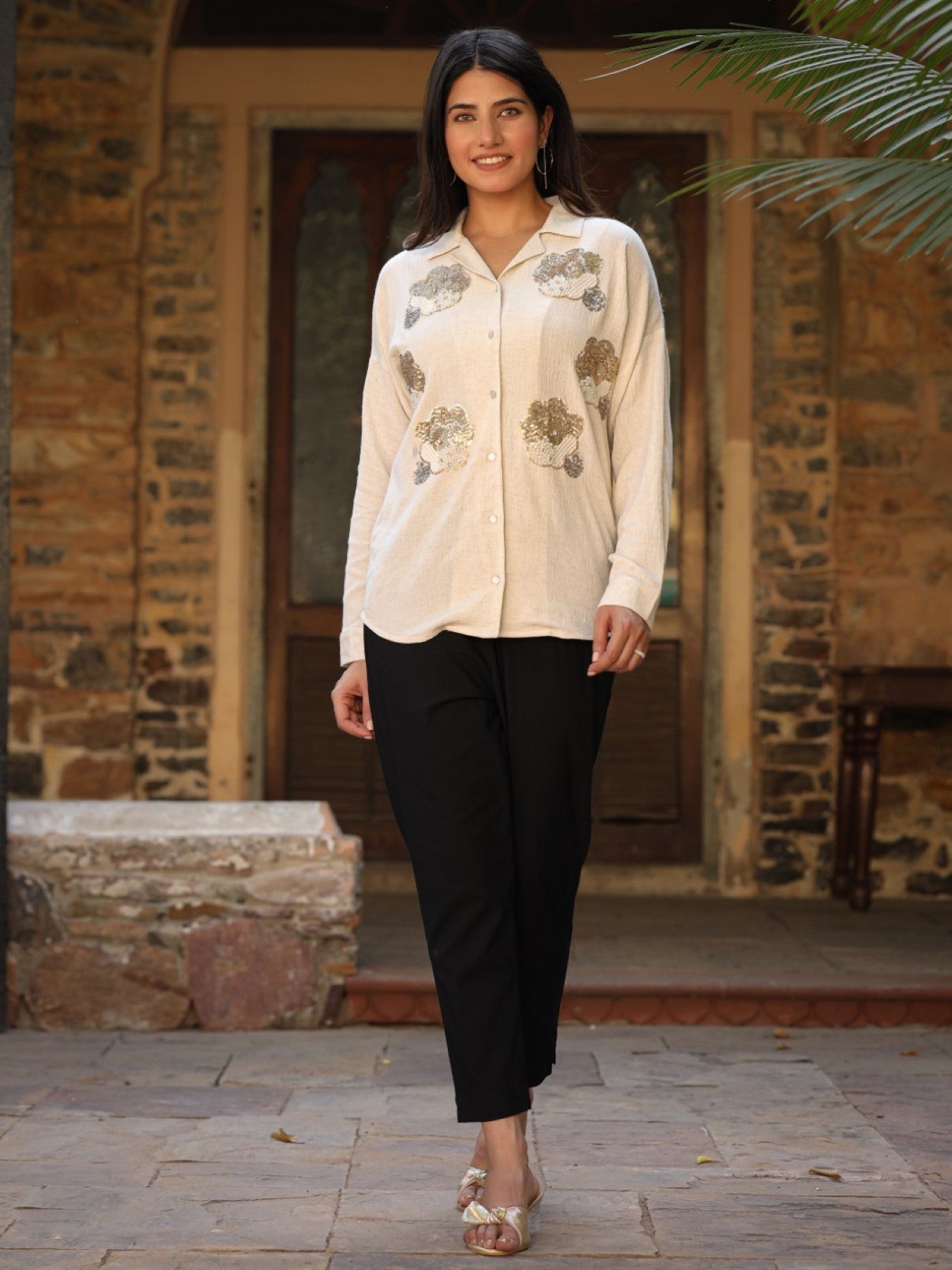 Juniper Women's Rayon Flex Embroidered Women's Shirt
