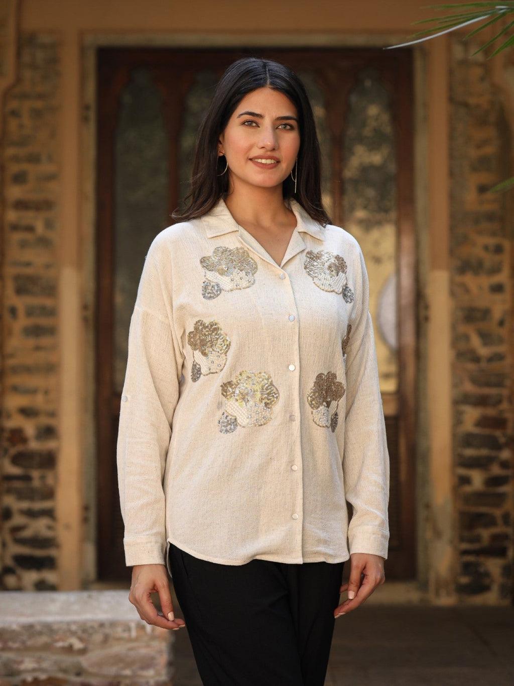 Juniper Women's Rayon Flex Embroidered Women's Shirt
