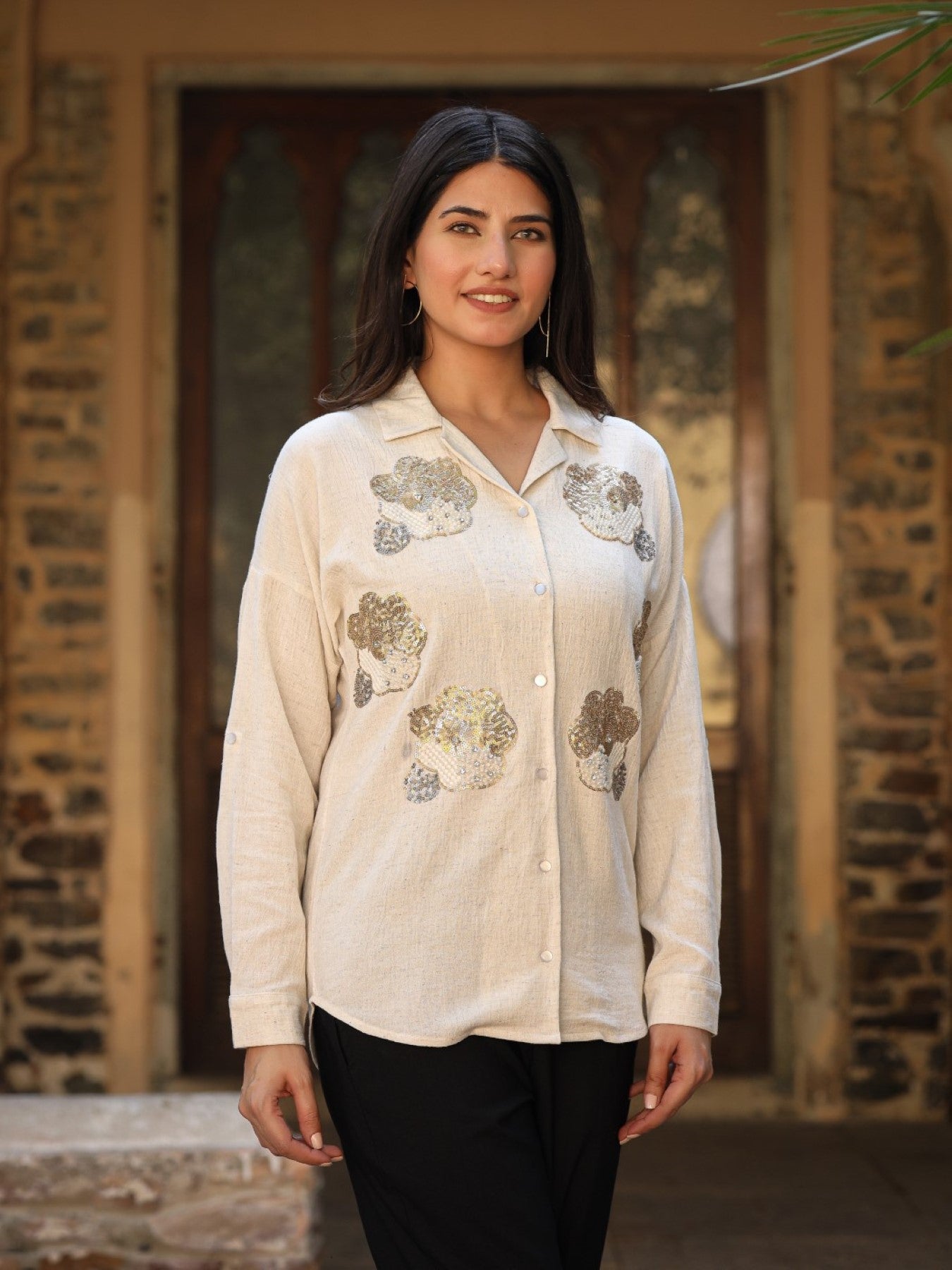 Juniper Women's Rayon Flex Embroidered Women's Shirt
