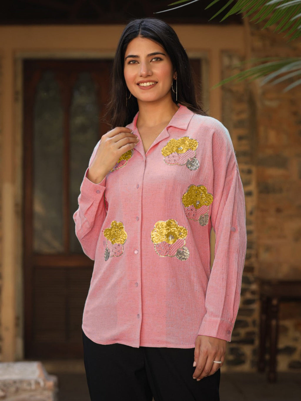 Juniper Women's Rayon Flex Embroidered Women's Shirt