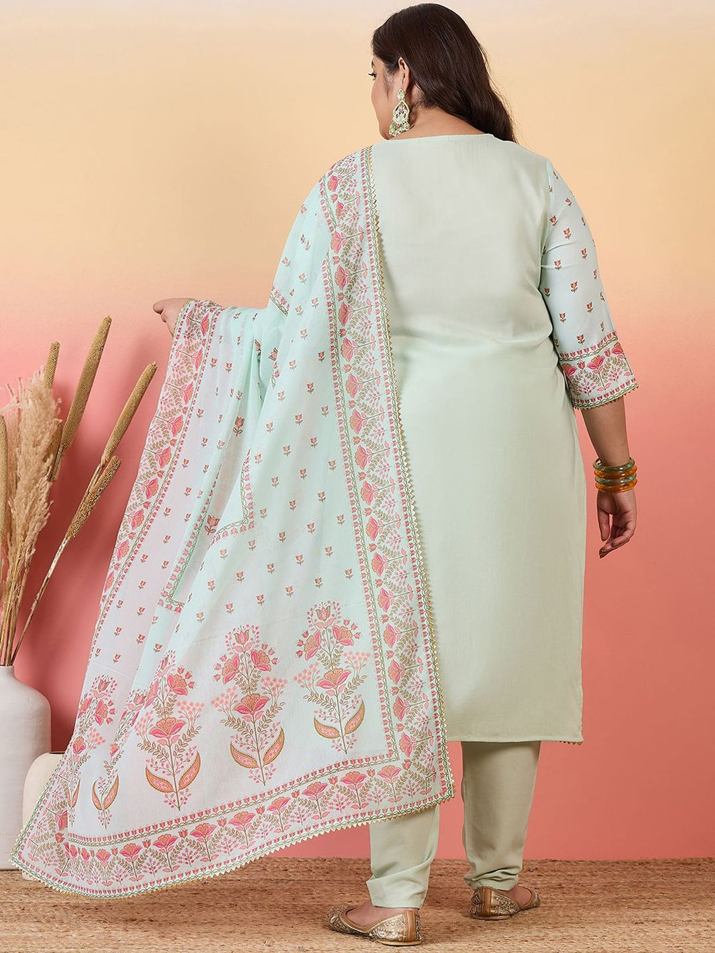 Sztori Women Floral Printed Regular Kurta with Trousers & With Dupatta