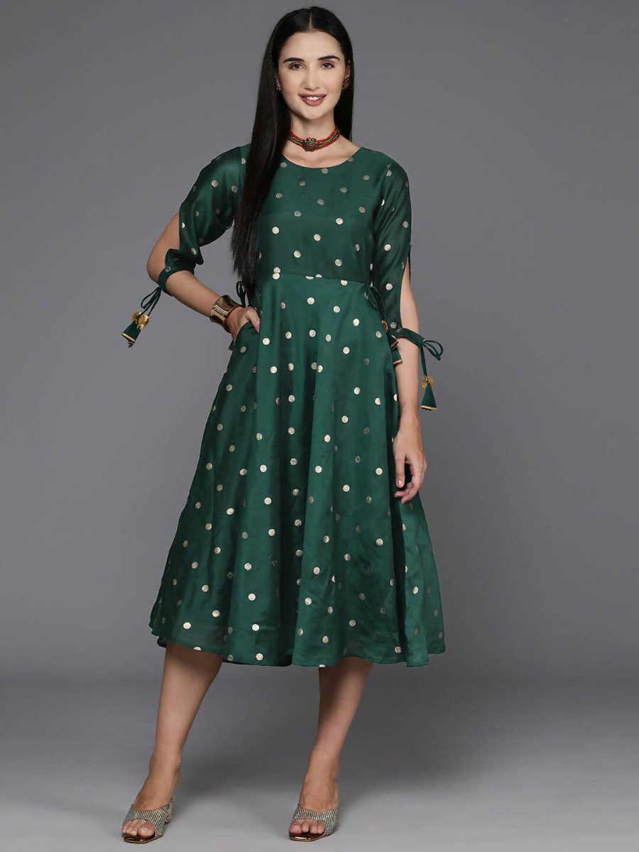 Ahalyaa Women's Traditional wear Ethnic Dress - Green