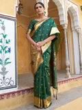 Janasya Green Paithani Silk Ethnic Motifs Paithani Silk Saree