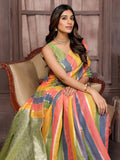 Janasya Multicolor Cotton Striped Woven Saree