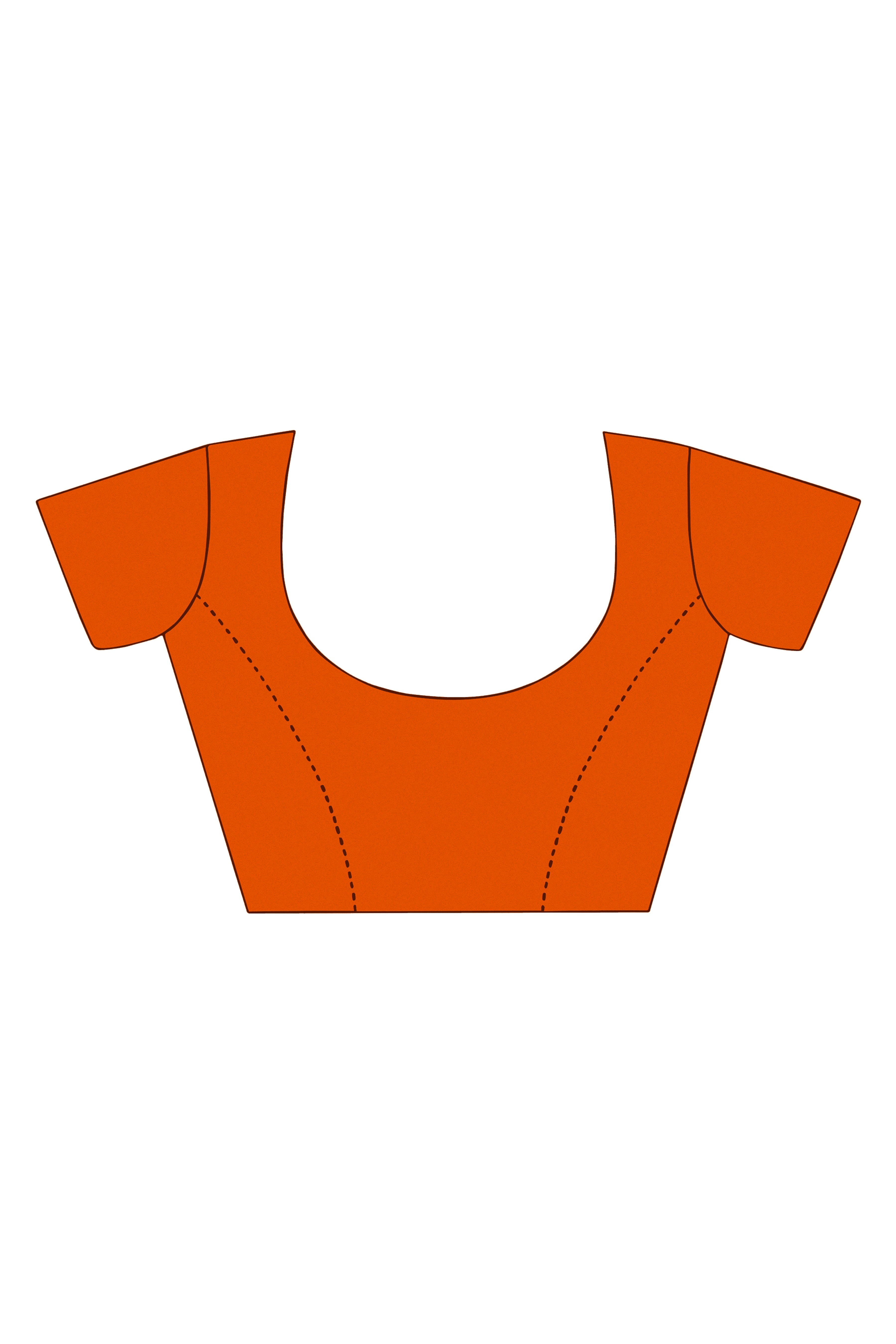 Vamika Orange Designer Saree With Double Blouse 1. Plain Silk Blouse 2. Poncho Blouse (With Embroidery And Stone Work)