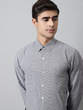 Jainish Men's Grey Checks Pure Cotton Formal Shirt