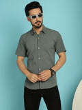 Indian Needle Men's Striped Casual Shirt - Grey