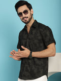 Indian Needle Men's Printed Casual Shirt - Black