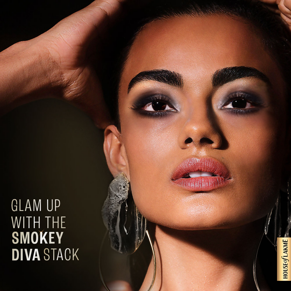 Lakme 9 To 5 Eyeconic Cream Powder Eyeshadow Stack - Smokey Diva