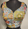 Kia Fashions Grey Sequins & Zari Embroidered Readymade Blouse