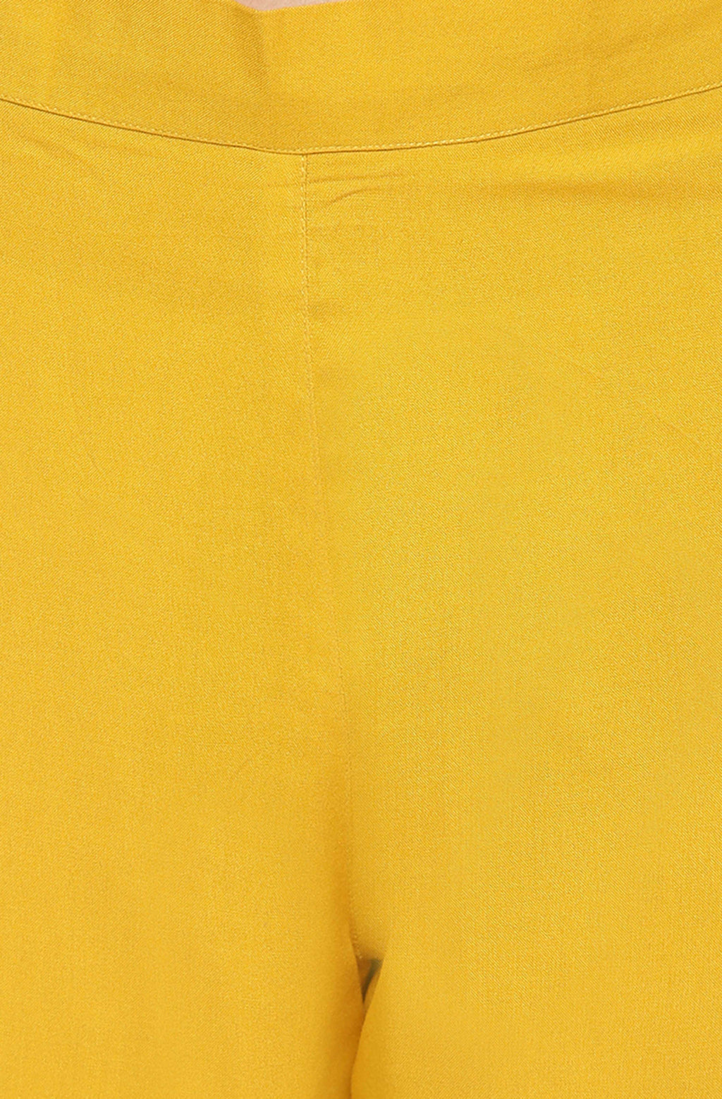 Janasya Women's Mustard Rayon Solid Kurta With Pant And Dupatta