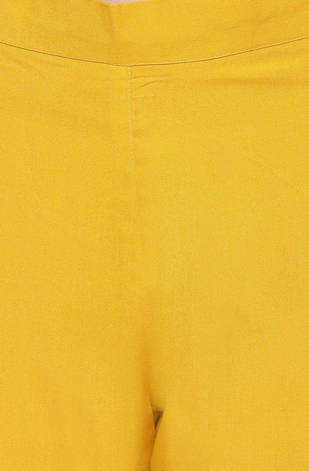 Janasya Women's Mustard Rayon Solid Kurta With Pant And Dupatta
