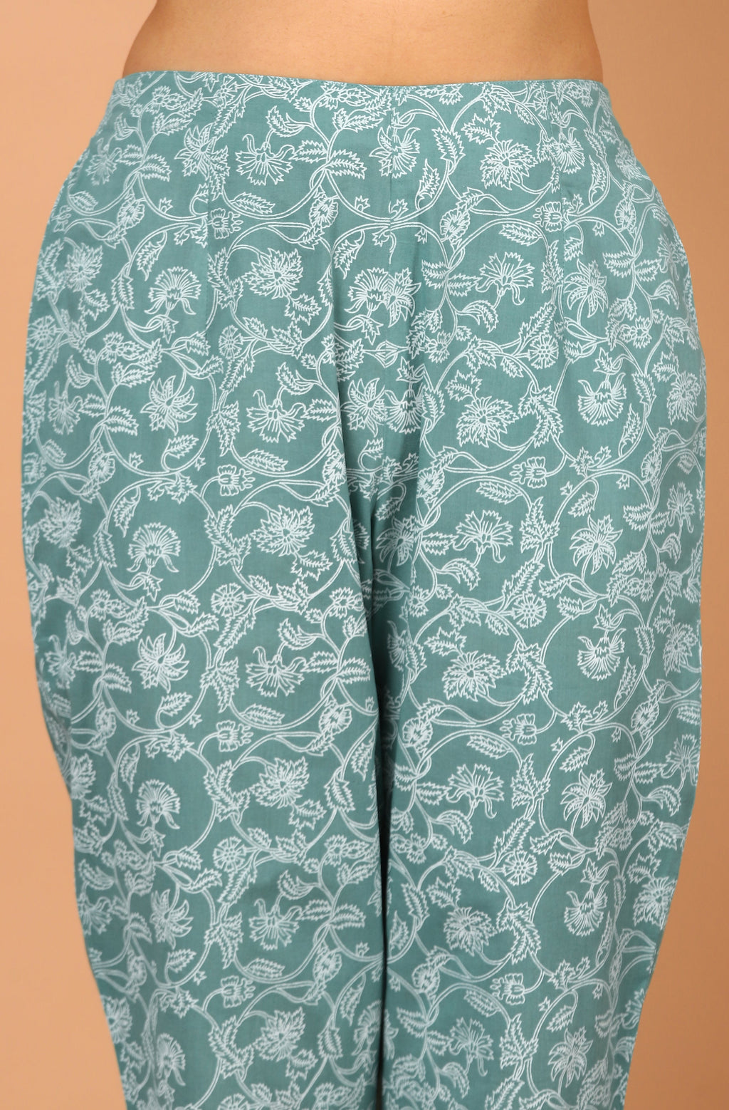 Janasya Women's Turquoise Cotton Striped Kurta With Pant And Dupatta
