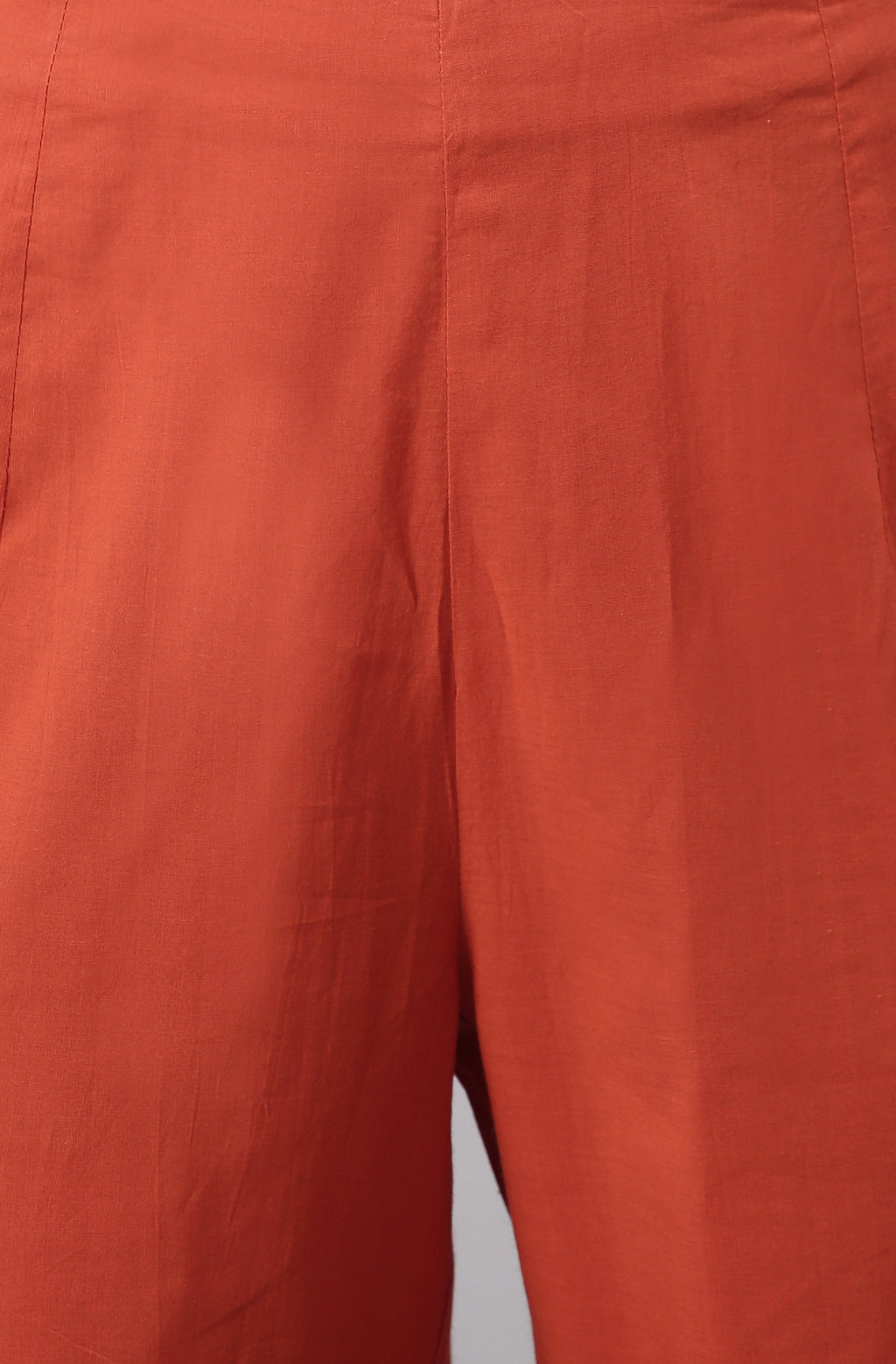 Janasya Women's Orange Cotton Striped Kurta With Pant And Dupatta