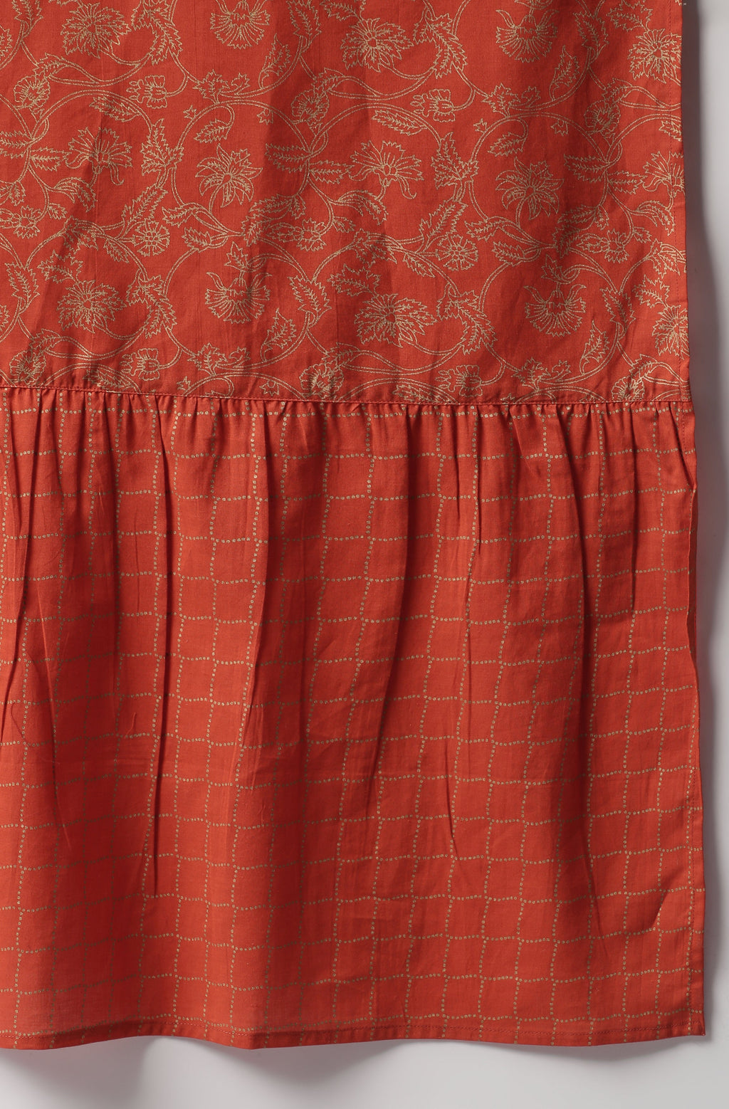 Janasya Women's Orange Cotton Striped Kurta With Pant And Dupatta