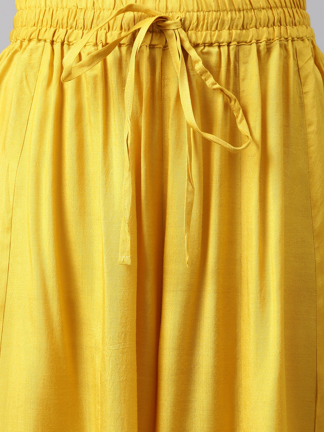 Janasya Women's Yellow Chanderi Silk Woven Kurta With Palazzo And Dupatta