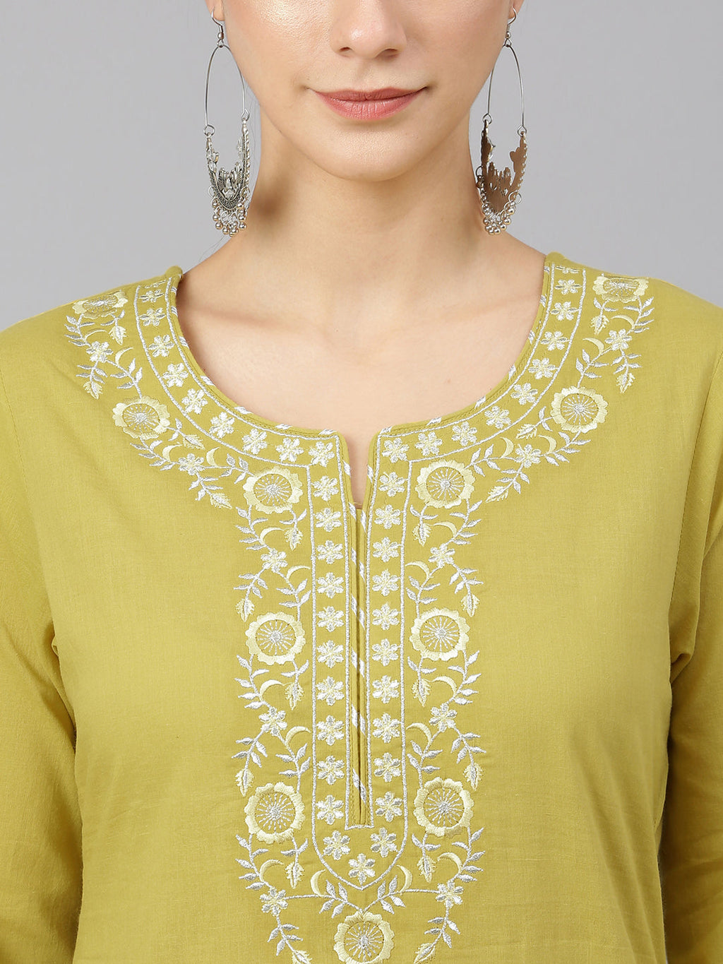 Janasya Women's Yellow Cotton Solid Kurta With Sharara And Dupatta