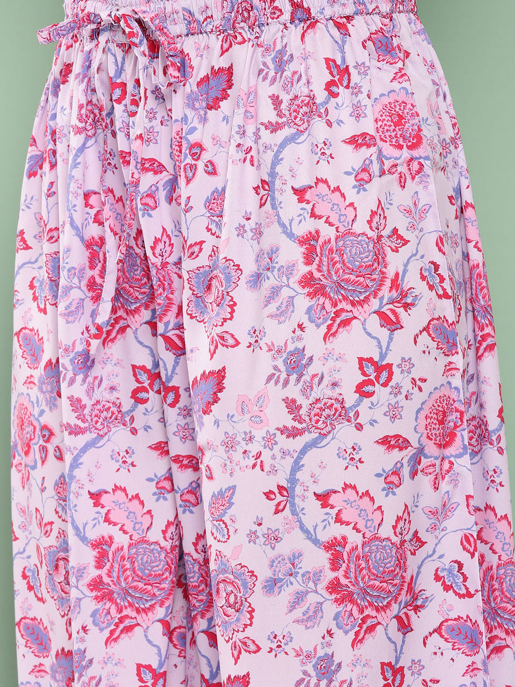 Janasya Women's Lavender Crepe Digital Printed A-line Casual Top Set