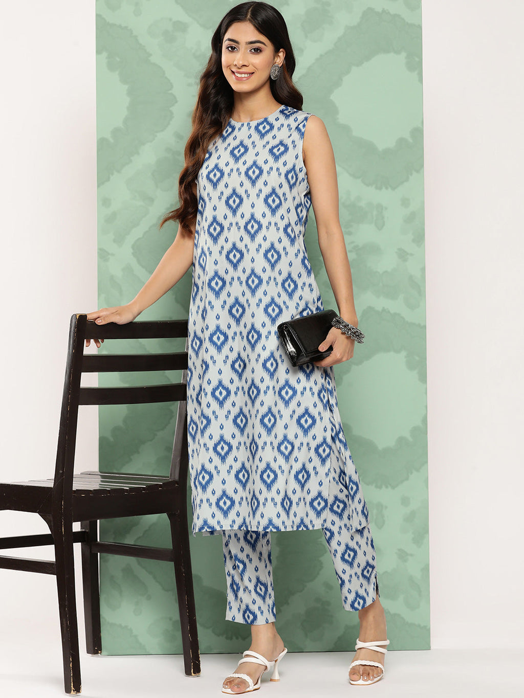 Janasya Women's Grey Crepe Digital Printed Straight Casual Kurta Set