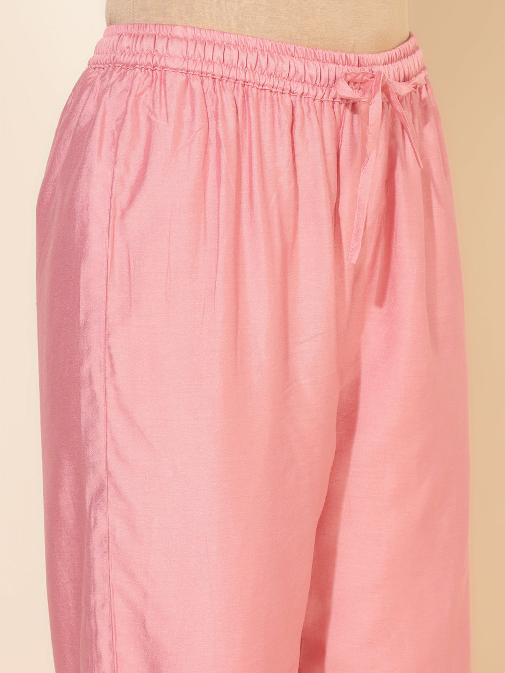 Janasya Pink Chanderi Embellished Set