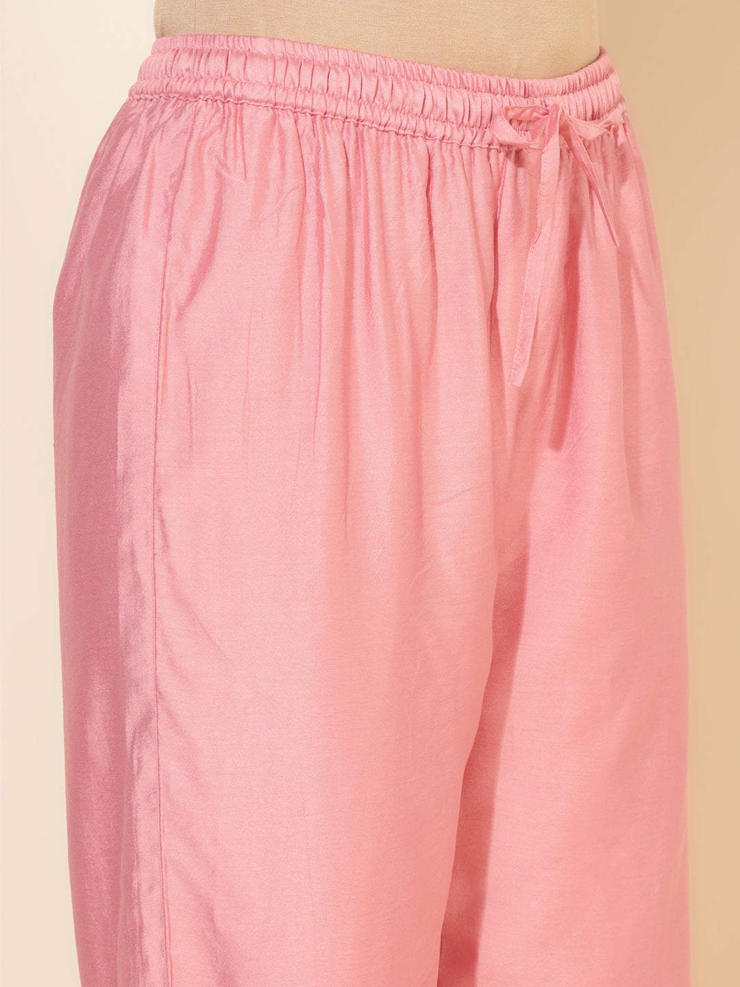Janasya Pink Chanderi Embellished Set