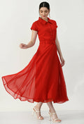 Women's Red Red Ggt Dress With Shantoon Lining - G & A Apparels
