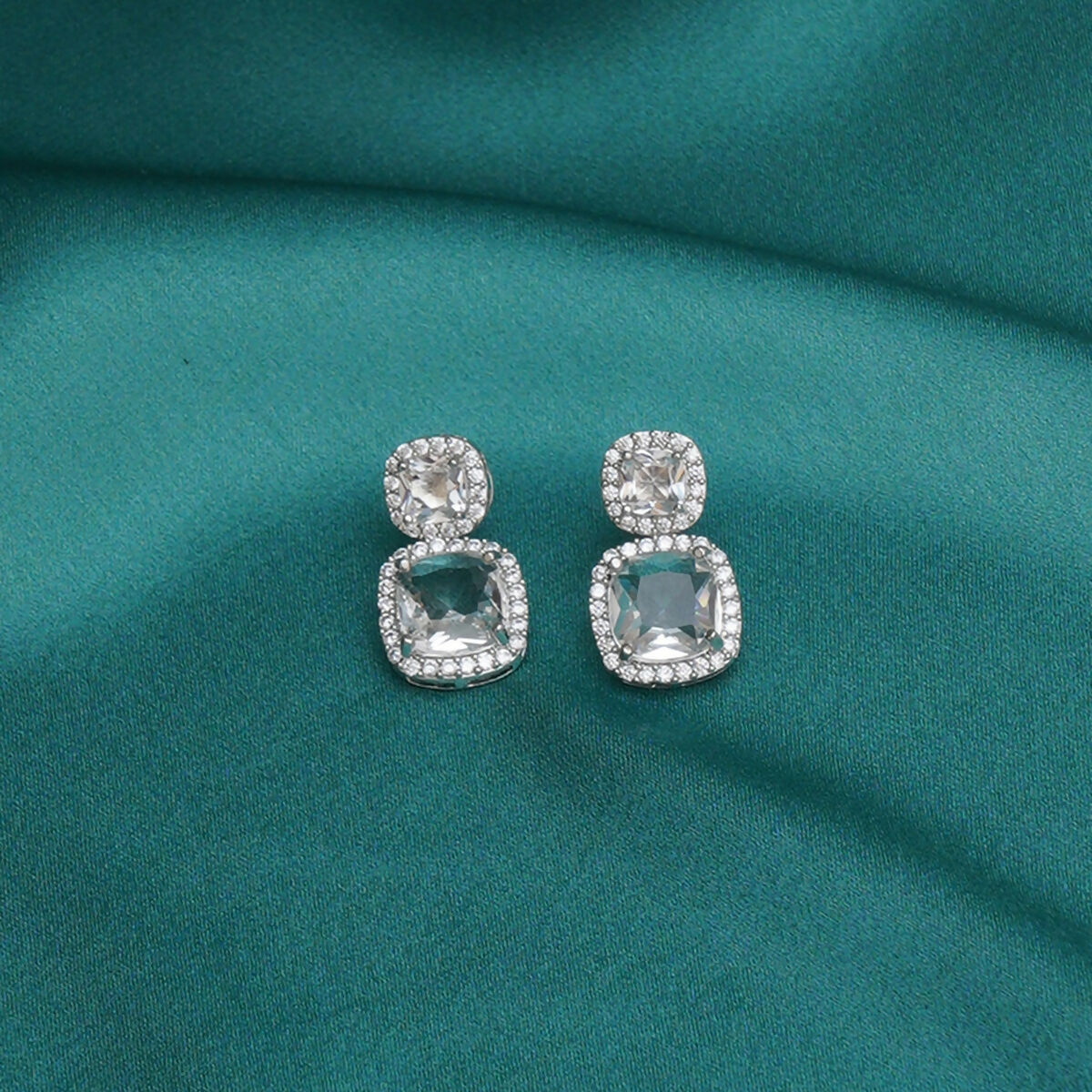 Diamond Duet Studs- Ruby Raang