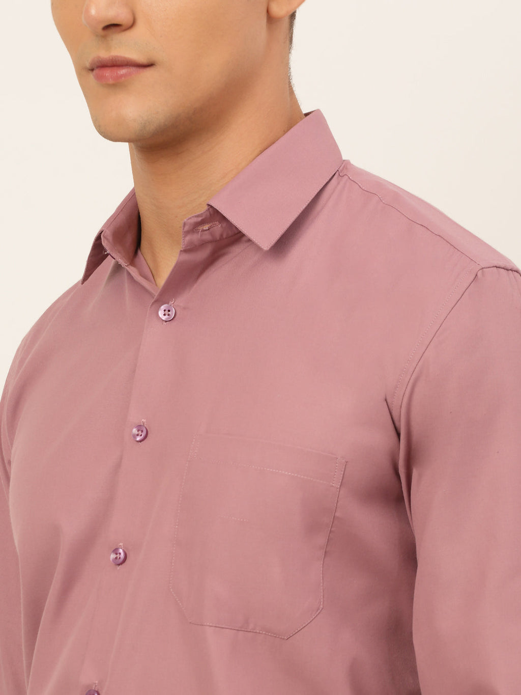Jainish Men's Magenta Pink Formal Solid Shirts