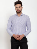 Jainish Blue Men's Cotton Striped Formal Shirt's ( SF 759Blue )