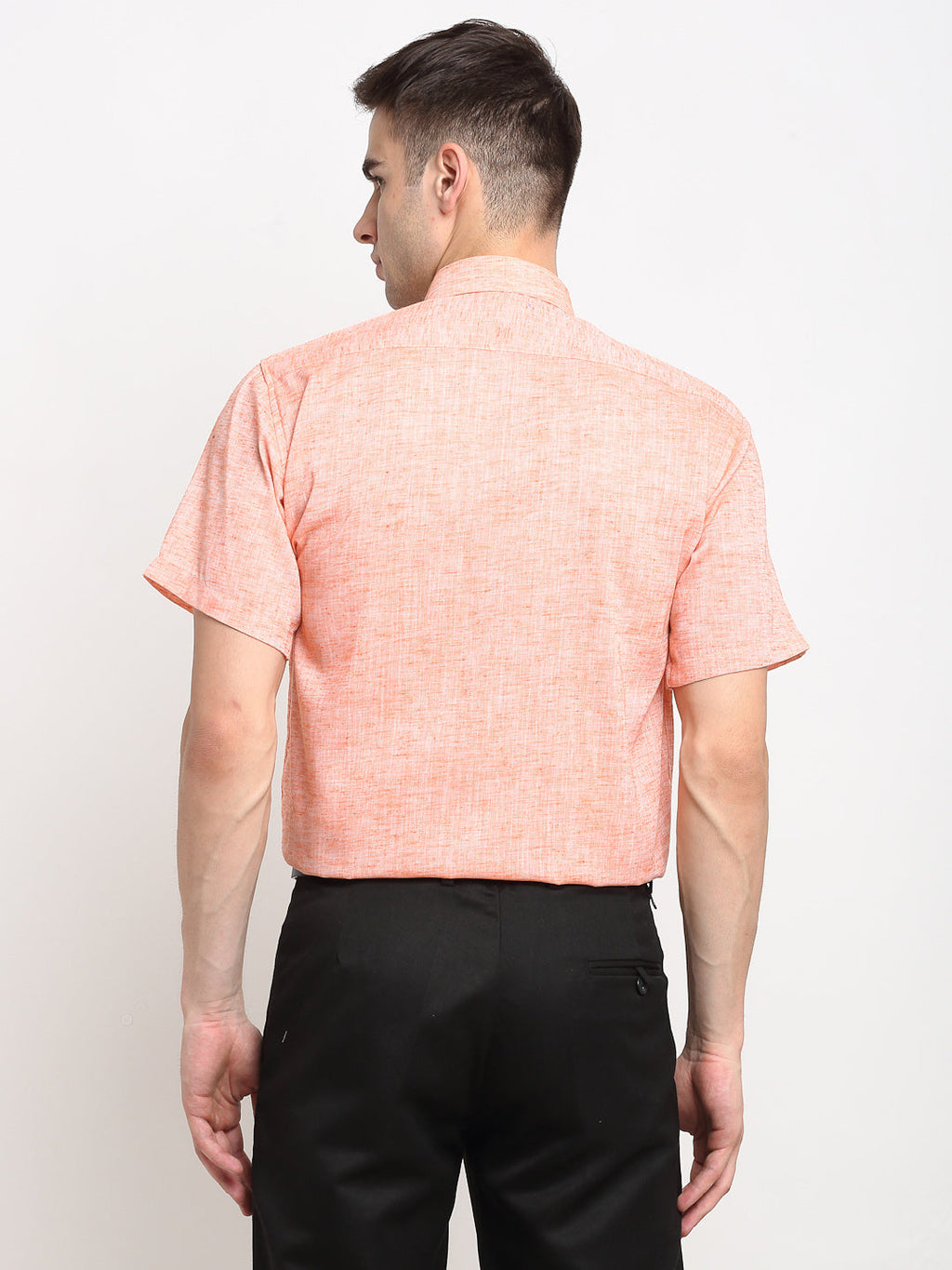 Jainish Orange Men's Solid Cotton Half Sleeves Formal Shirt ( SF 783Orange )
